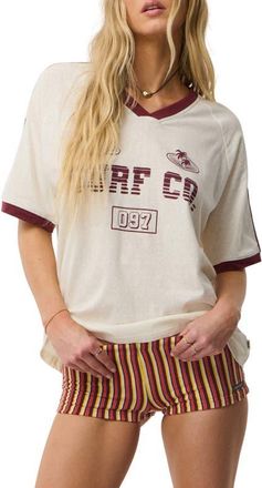 Rip Curl Retro Swell Striped Terry Shorts in Red Multi at Nordstrom, Size X-Small