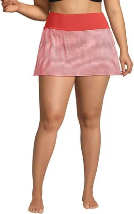 Lands End Plus Size Pinchless Mini Swim Skort in Wood Lily Mini Stripe at Nordstrom, Size 26W