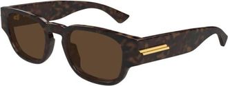 Bottega Veneta Zonnebrillen - Heren - Zonnebrillen - Bruin - 51 MM - Accessoires