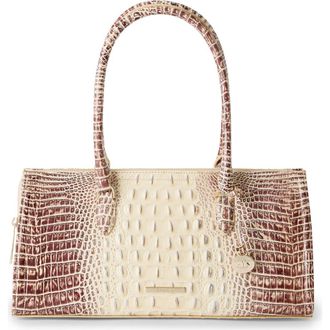 Brahmin Sophia Croc Embossed Leather Satchel in Ginger at Nordstrom