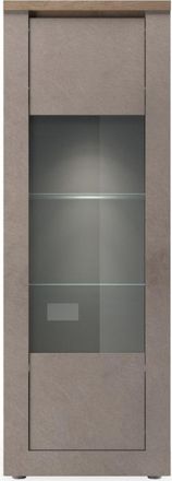 Calicosy Vitrina 1 puerta 4 estantes efecto bronce y mercurio A192 cm