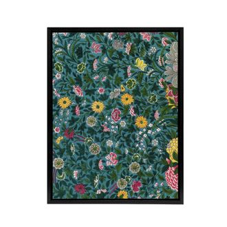 Artery8 Owen Jones Colourful Chinese Botanical Pattern Framed Canvas Art Print | Size: W24 x H32