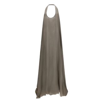 Rick Owens Haltar zijden georgette jurk - Dames - Jurken - Bruin - Maat: S Zijde