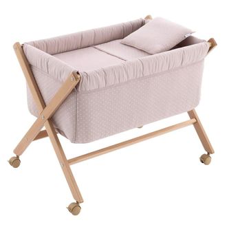 Cambrass Minicuna tijera madera 55x87x74 cm rosa