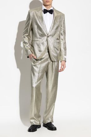 Versace Trousers With Lurex Thread, Mens, Gold