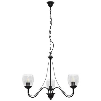 Netlighting Allena Multi Arm Pendant Ceiling Light Black Transparent 50cm
