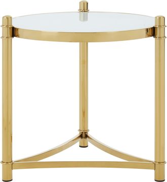 Premier Housewares Tula White Tempered Glass Side Table