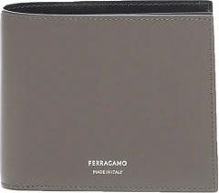 Ferragamo Accessoires, Heren, Bruin, ONE Size, Leer, Taupe Leren Portemonnee met Meerdere Compartimenten