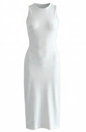 Brunna.Co The Ola Rib Second-Skin Bodycon Midi Dress In White at Nordstrom, Size Medium