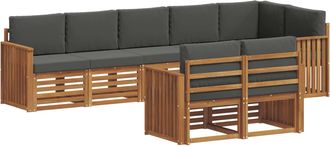 vidaXL Conjunto De Sof&aacute;s De Exterior 8 Uds. Natural Y Antracita Vidaxl