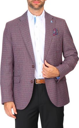 Tailorbyrd Micro Houndstooth Sport Coat in Merlot at Nordstrom Rack, Size 48Regular