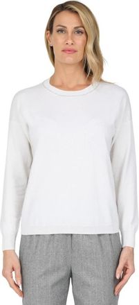 Gran Sasso Shirt met contrastbies en ronde hals - Dames - Sweatshirts - Wit - XL - Hoodies & sweatvesten