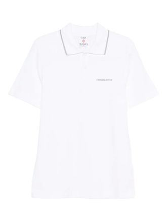 Casablanca logo-embroidered polo shirt - White