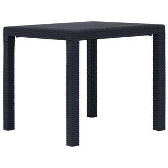 vidaXL Vidaxl - Mesa De Jard&iacute;n Pl&aacute;stico Aspecto Rat&aacute;n Gris Antracita 79x79x72 Cm