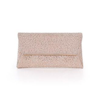 Badgley Mischka Juliet Mixed Crystal Envelope Clutch in Champagne at Nordstrom, Size Medium