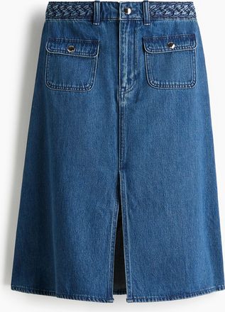H&M Jeansjupe mit Flechtborte - Blue