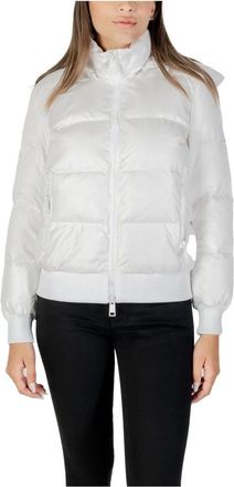 A|X Armani Exchange Jassen, Dames, Wit, S, Zwarte Hoodie Jas Herfst/Winter Stijl