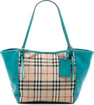 Burberry Pre-owned Burberry Small Haymarket Check Canvas and Leather Canterbury Tote Ladies 1189EKDGE537CHGR