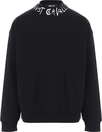 Just Cavalli Katoenen sweatshirt met logo - Heren - Sweatshirts - Zwart - L - Katoen - Hoodies & sweatvesten