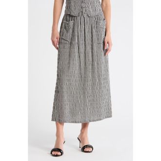 Melrose and Market Gingham Maxi Skirt in Black- Ivory Mini Gingham at Nordstrom Rack, Size Xx-Small
