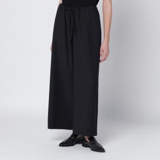 Toteme Black drawstring wool trousers