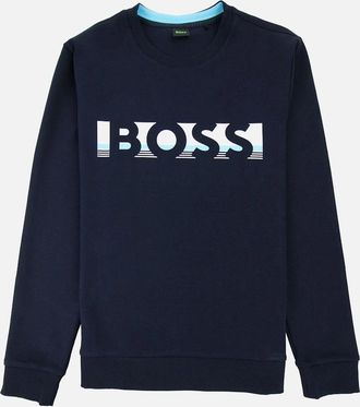 HUGO BOSS Mens Hugo Boss Salbo 1 Crew Neck Sweat Navy 403 - Black - Size: 40