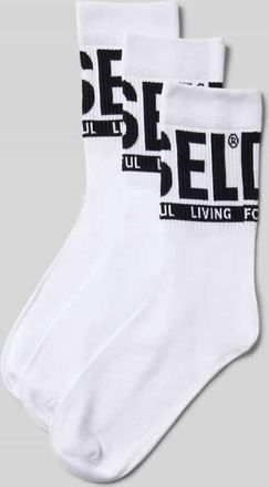 Diesel Socken mit Label-Detail im 3er-Pack in Weiss, Gr&ouml;&szlig;e 39-42