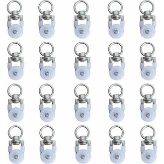 OEM 20 Rodillos Para Rieles De Cortinas, Rodillos Para Rieles, Deslizadores Para Barras De Cortinas, Polea Silenciosa, Rodillo Doble Para Rieles De Cortin