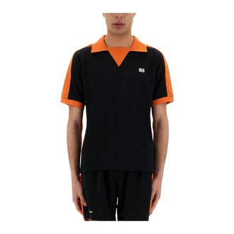 Wales Bonner Polo Shirts, male, Black, Size: XL Home Jersey Polo