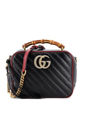 Gucci Marmont Torchon Bamboo Camera Bag Diagonal Quilted Leather Small shoulder bag - Nero