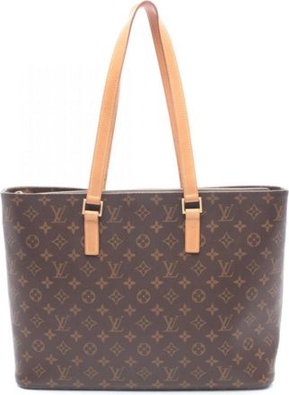 Louis Vuitton Brown Coated Canvas Leather Handbag Tote Bag (Pre-Owned)