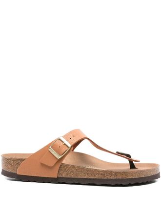 Birkenstock Gizeh buckle sandals - men - Artificial Leather/Rubber - 41 Regular - Brown