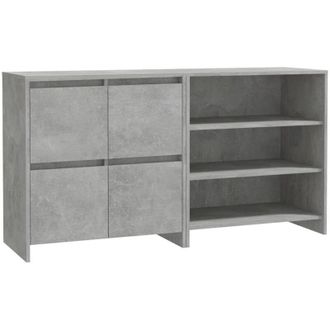 vidaXL Credenze 2 pz Grigio Cemento in Legno Multistrato - Vidaxl