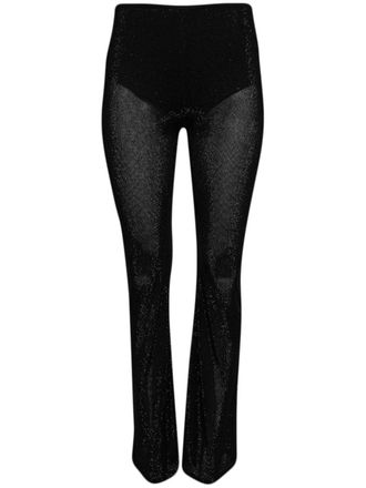 Alexander Wang metallic-threading bootcut trousers - Black