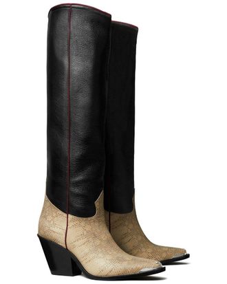 Tory Burch Leather Western Tall Boot