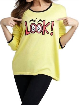 Angel Look Graphic Sweater In Yellow