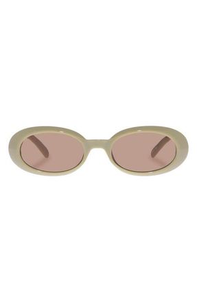 Le Specs Work It 53mm Oval Sunglasses in Biscotti at Nordstrom