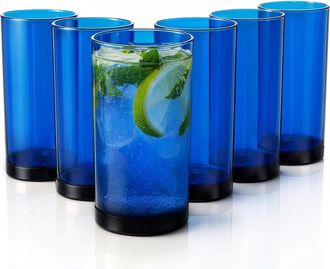 Zulay Kitchen Zulay Acrylic Glasses Drinkware - 6 Piece Unbreakable Plastic Tumblers 16oz