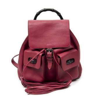 Gucci Pre-owned Womens Medium Bamboo Tassel Backpack - Pink - One Size