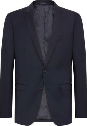 Boggi Milano Jassen, Heren, Blauw, 3Xl, Wol, Micro-dessin stretch wollen blazer