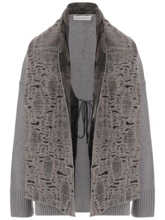 Niccol&ograve; Pasqualetti Open-Front Wool And Cashmere Sweater With Embroidered Shawl