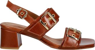 Billi Bi Sandalen met hoge hak - Dames - Schoenen - Bruin - Maat: 39 EU Leer