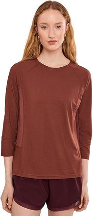 Smartwool Mountain Bike 3/4 Sleeve Jersey Womens Clothing Burnt Sienna Heather : SM, Polyester/Wool