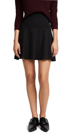 Susana Monaco High Waist Flare Skirt In Black
