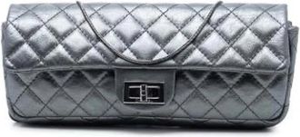 Chanel Pre-owned Leren Clutch - Dames - Vintage Clutch - Grijs - ONE Size - Leer - Vintage