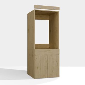 Topeshop Pola Twin 1s - Armario De Ba&ntilde;o Para Lavadora O Secadora - Estante Caj&oacute;n - Roble Artisan