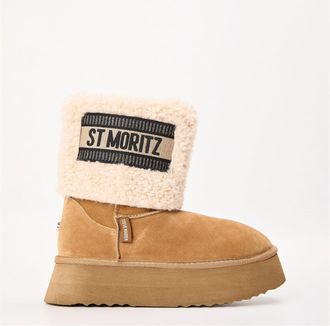 Steve Madden Womens St. Moritz Snug Metallic Boots in Chestnut - Size UK 7