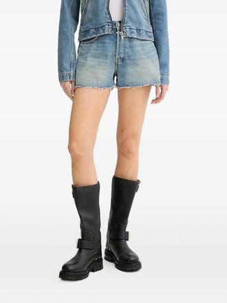 Won Hundred Shorts denim con orlo sfrangiato - Blu