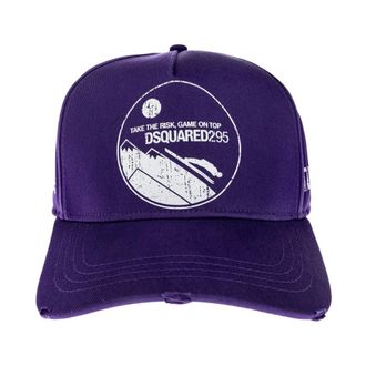 Dsquared2 Baseballpet met klep - Heren - Petten - Paars - ONE Size - Katoen - Accessoires