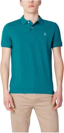 U.S.Polo Association Blauwe Polo Met Knoopsluiting 100% Katoen - Heren - Polos - Blauw - S - Katoen - Tops